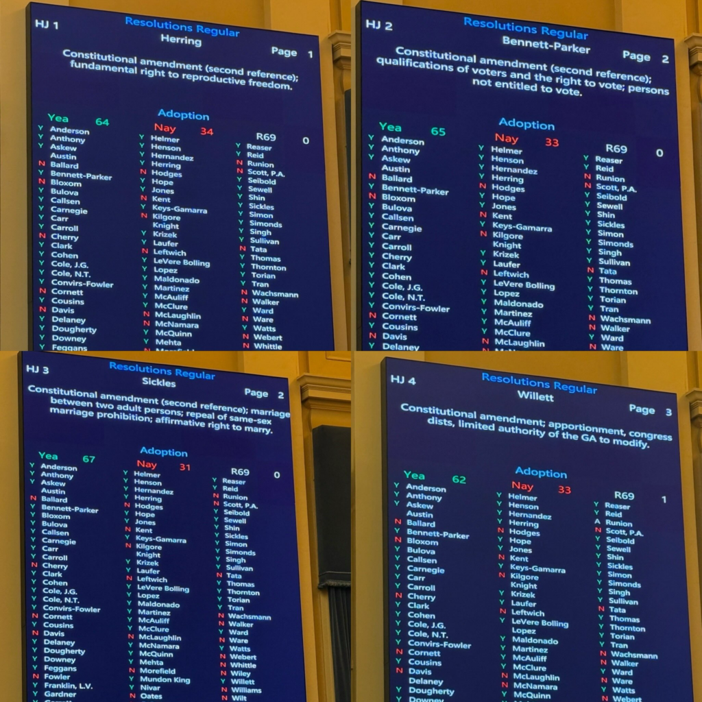 Voting Boards for all four constitutional amendments
